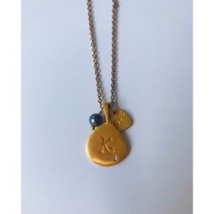Gold K Initial Necklace